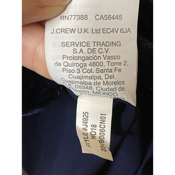 New J. Crew Blue Velvet lined Tank Top Cami Sleeveless round neck Drapey Sz 2 - Picture 6 of 11